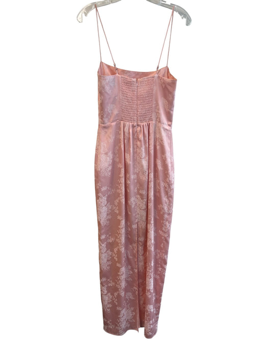 Reformation Size 4 Pink Square Floral Spaghetti Strap Maxi Back Zip Gown Pink / 4