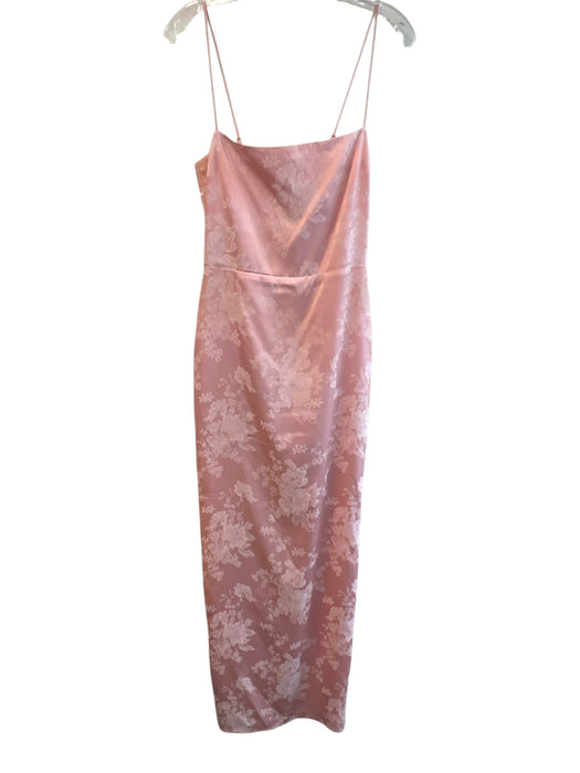 Reformation Size 4 Pink Square Floral Spaghetti Strap Maxi Back Zip Gown Pink / 4