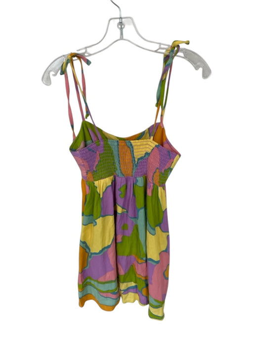 Show Me Your Mumu Size S Multi Cotton Abstract Tie Straps Mini Dress Multi / S