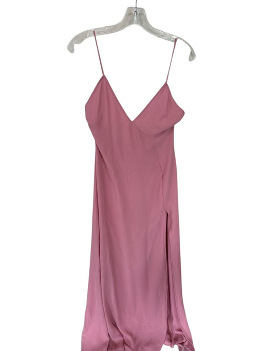 Michael Costello Size S Mauve Polyester Spaghetti Strap V Neck Side Slit Gown Mauve / S