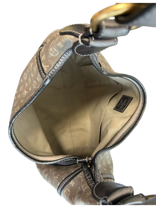 Louis Vuitton Gray Canvas Leather Shoulder Brass Hardware Monogram Bag Gray / Medium