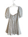Bardot Size Small White Cotton Off Shoulder Back Zip Short Puff Sleeve Dress White / Small