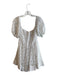Bardot Size Small White Cotton Off Shoulder Back Zip Short Puff Sleeve Dress White / Small