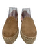 Manebi Shoe Size 37 Taupe Brown Suede Upper Round Toe Raffia Platform Espadrille Taupe Brown / 37