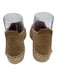 Manebi Shoe Size 37 Taupe Brown Suede Upper Round Toe Raffia Platform Espadrille Taupe Brown / 37