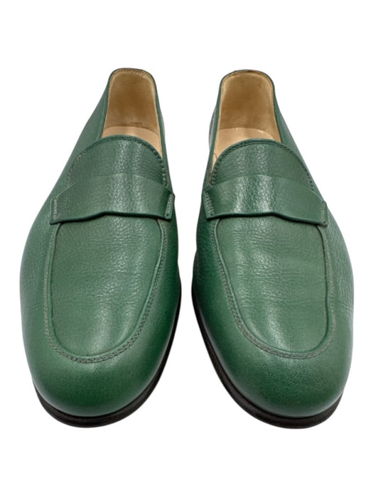 Silvia Fiorentina Shoe Size 7.5 Green Leather Almond Toe Penny Loafer Loafers Green / 7.5