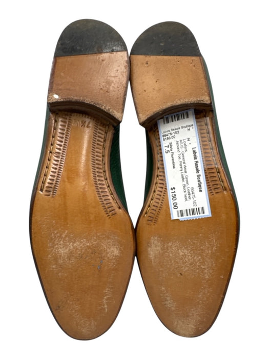 Silvia Fiorentina Shoe Size 7.5 Green Leather Almond Toe Penny Loafer Loafers Green / 7.5