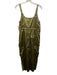 Love The Label Size S/P Olive Green Polyester & Cotton Satin Sleeveless Dress Olive Green / S/P
