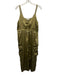 Love The Label Size S/P Olive Green Polyester & Cotton Satin Sleeveless Dress Olive Green / S/P