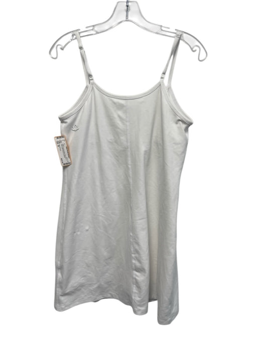 Beyond Yoga Size M White Polyester Blend Sleeveless U Neck built in shorts Dress White / M