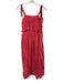 Ulla Johnson Size 8 Fuchsia Pink Cotton Tie Shoulders Crinkle Pleat Detail Dress Fuchsia Pink / 8