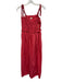 Ulla Johnson Size 8 Fuchsia Pink Cotton Tie Shoulders Crinkle Pleat Detail Dress Fuchsia Pink / 8
