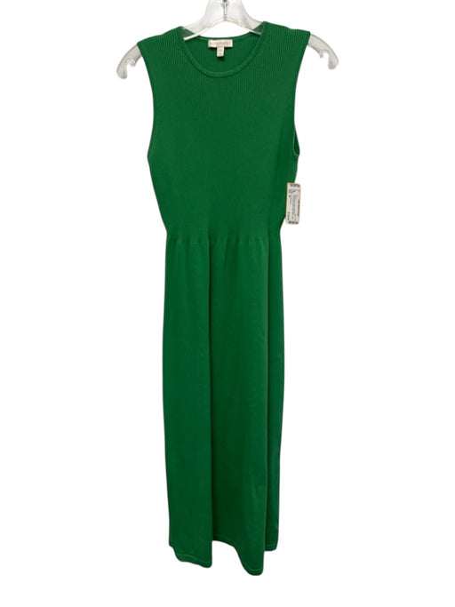 Ann Mashburn Size M Grass Green Cotton Boat Neck Sleeveless Elastic Chest Dress Grass Green / M