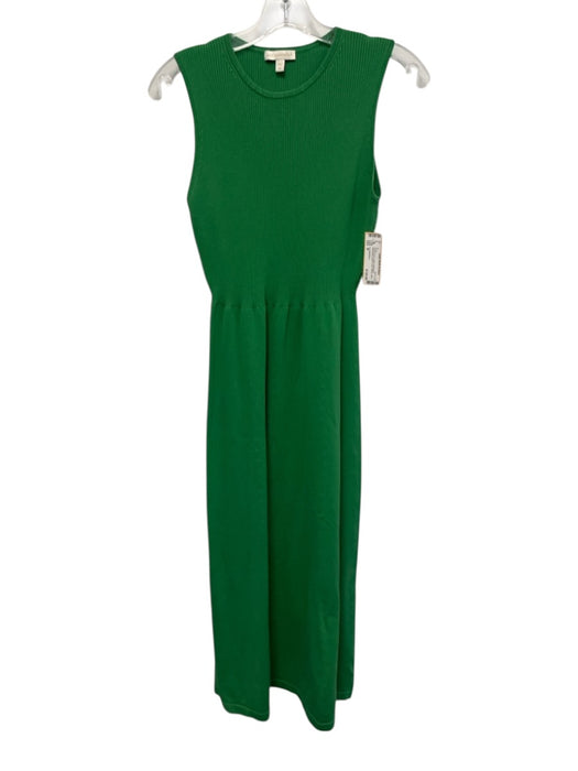 Ann Mashburn Size M Grass Green Cotton Boat Neck Sleeveless Elastic Chest Dress Grass Green / M