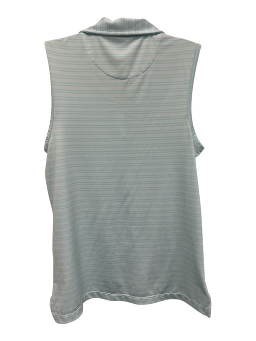 Magnolia Lane Size M Aqua Blue Polyester Blend Sleeveless Vertical Stripe Top Aqua Blue / M