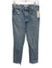 Agolde Size 26 Light Wash Cotton Button & Zip Front Straight Leg Raw Hem Jeans Light Wash / 26