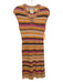 M Missoni Size 40 Pink, Orange & Black Viscose Sleeveless Stripe Knit Dress Pink, Orange & Black / 40