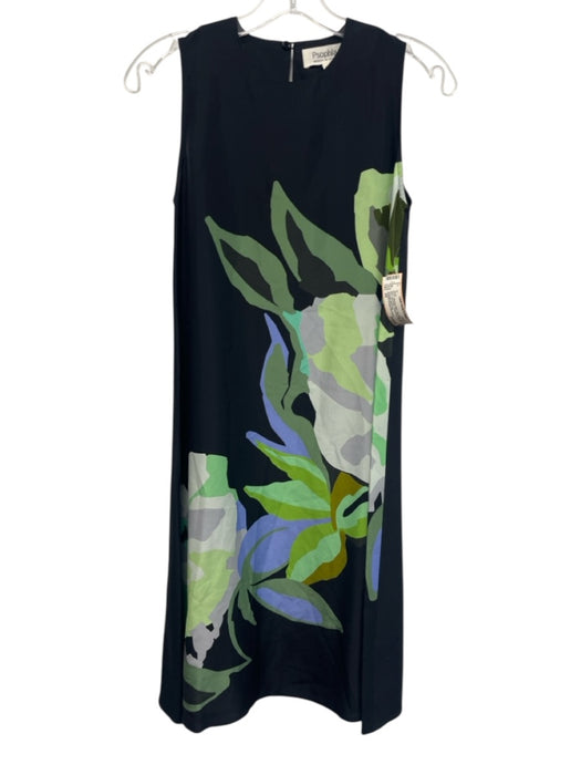 Psophia Vazquez de Castro Size XS Black, Green, Blue Sleeveless Shift Midi Dress Black, Green, Blue / XS