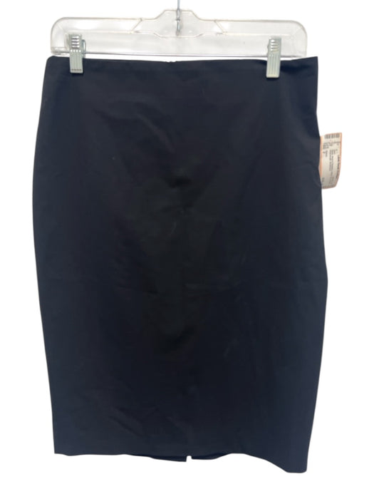 Theory Size 2 Black Wool & Elastane Back Zip Pencil Knee length Skirt Black / 2