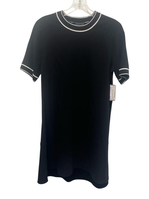 Rag & Bone Size S Black & White Triacetate Blend Short Sleeve T Shirt Dress Black & White / S