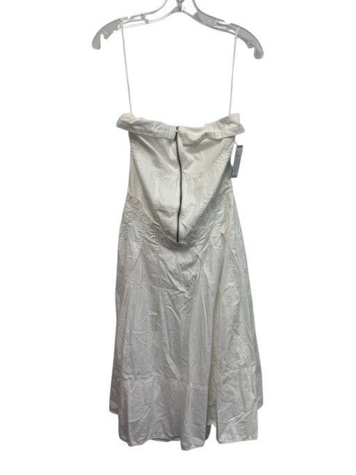 Pilcro Size S Cream White Cotton Strapless Denim Fabric Block Raw Detail Dress Cream White / S