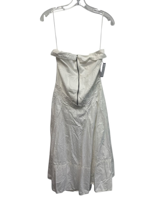 Pilcro Size S Cream White Cotton Strapless Denim Fabric Block Raw Detail Dress Cream White / S