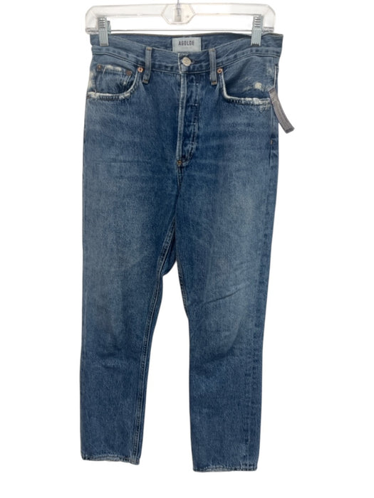 Agolde Size 25 Medium Wash Cotton Denim Distressed Button Fly Slim Jeans Medium Wash / 25