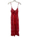 Free People Size 0 Red & Pink Linen Blend Paisley Print Knot Detail Jumpsuit Red & Pink / 0