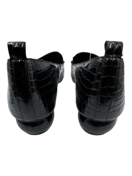 Jeffrey Campbell Shoe Size 6 Black Leather Upper Patent Croc Embossed Loafers Black / 6