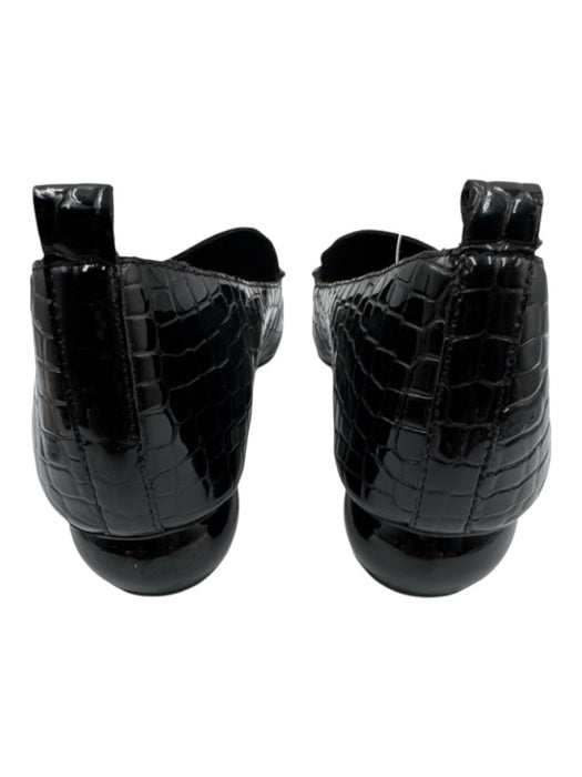 Jeffrey Campbell Shoe Size 6 Black Leather Upper Patent Croc Embossed Loafers Black / 6