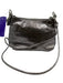 Coach Poppy Silver Leather Metallic Flap Pocket Zip Top Crossbody Bag Silver