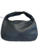Midnight blue Leather Woven Top Handle Zip Top Hand Bag Midnight blue