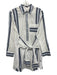 Derek Lam 10 Crosby Size 8 White, Blue & navy Cotton Long Sleeve Stripe Dress White, Blue & navy / 8
