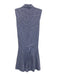 Derek Lam Denim Size M Blue & White Cotton Sleeveless Grid 1/2 Button Dress Blue & White / M