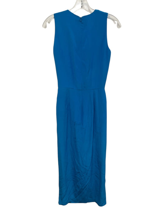 Spenser Jeremy Size 4 Blue Silk Sleeveless Knot Front Wrap Detail Back Zip Dress Blue / 4