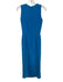 Spenser Jeremy Size 4 Blue Silk Sleeveless Knot Front Wrap Detail Back Zip Dress Blue / 4