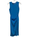 Spenser Jeremy Size 4 Blue Silk Sleeveless Knot Front Wrap Detail Back Zip Dress Blue / 4