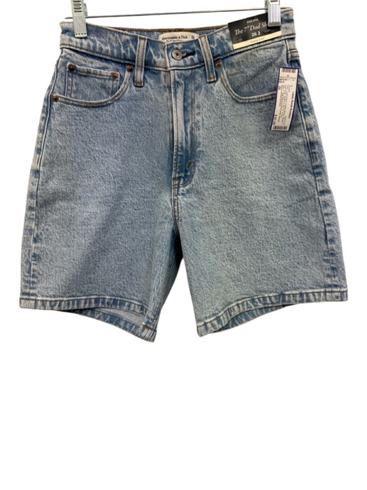 Abercrombie & Fitch Size 26 Light Wash Cotton Blend Denim High Rise Shorts Light Wash / 26