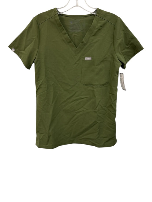 Figs Size xs/xxs Olive Green Polyester Blend Short Sleeve Jogger Ankle Pant Set Olive Green / xs/xxs