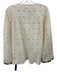 Miss June Paris Size 2 Cream White Polysatin Blend Floral Crochet Lace Top Cream White / 2