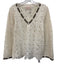 Miss June Paris Size 2 Cream White Polysatin Blend Floral Crochet Lace Top Cream White / 2