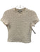 ALLSAINTS Size 6 Cream White Cotton Blend Short Sleeve Perforated Knit Top Cream White / 6