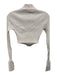 A.L.C. Size XS White Viscose Blend Ribbed Button Front Long Sleeve Crop Top White / XS