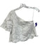 N/ Nicholas Size 2 White Cotton One Shoulder Floral Overlay Side Zip Crop Top White / 2