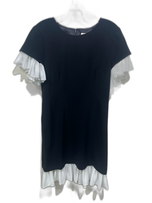 Cinq a Sept Size S / 6 Black & White Triacetate Blend Short Sleeve Mini Dress Black & White / S / 6