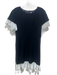 Cinq a Sept Size S / 6 Black & White Triacetate Blend Short Sleeve Mini Dress Black & White / S / 6