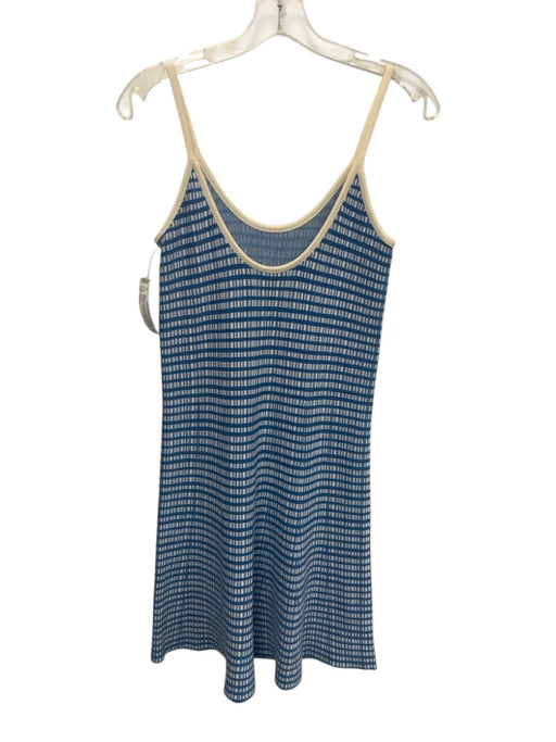 Theory Size Small Baby Blue & White Viscose & Polyester Spaghetti Strap Dress Baby Blue & White / Small