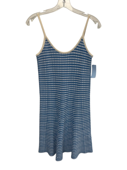 Theory Size Small Baby Blue & White Viscose & Polyester Spaghetti Strap Dress Baby Blue & White / Small