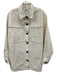 Becasa Size S/M Cream White Cotton Collar Neck Button Close 3/4 Sleeve Jacket Cream White / S/M