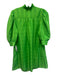 Alden Adair Size XS Lime Green Polyester Half Sleeve Variegated Stripes Dress Lime Green / XS